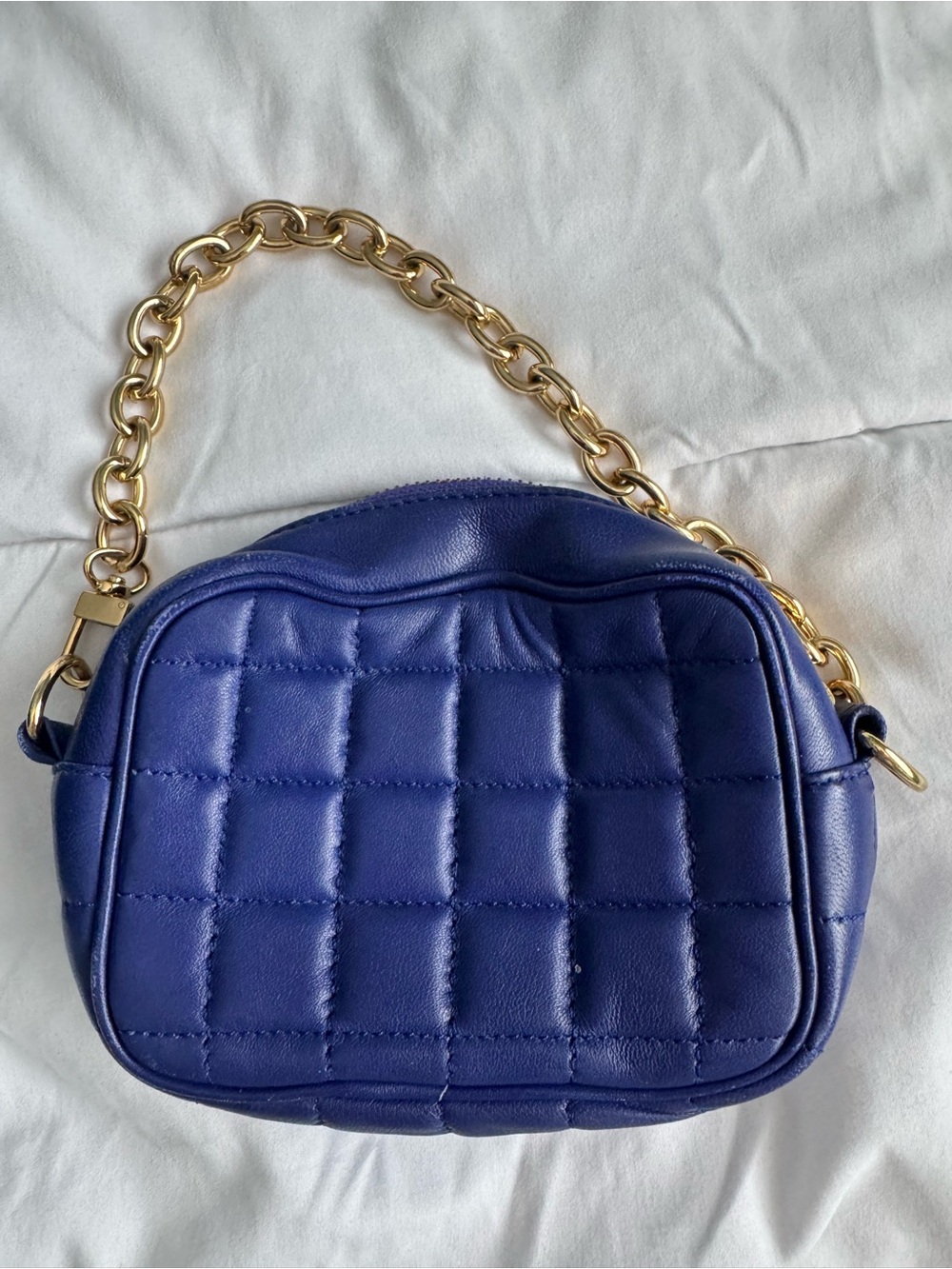 BCBGMaxAzria Quilted Royal Blue Mini Chain Shoulder Bag